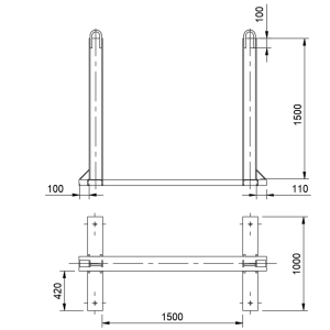 3.KALODA FAO. TÁROLÁSÁRA, ELVÁLASZTÓ NÉLKÜL 1500MM (1595)