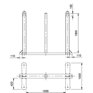 4.KALODA FAO. TÁROLÁSÁRA, ELVÁLASZTÓVAL 1500MM (1596)