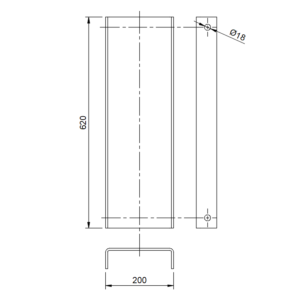 TÁVTARTÓ LEMEZ 620X200X60 (1607)