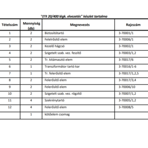 OTR 20/400 trafótartszerk.  (1734)