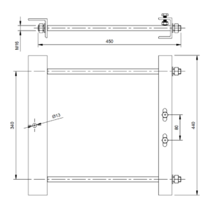 Univerzális hajtás vas,B12-400 t.oszlop TMOK ac.sz (2117)