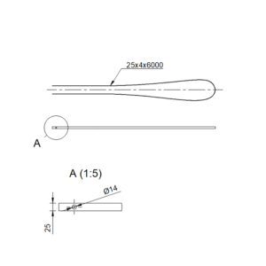 Földelés laposacél 25x4x6000 (226)