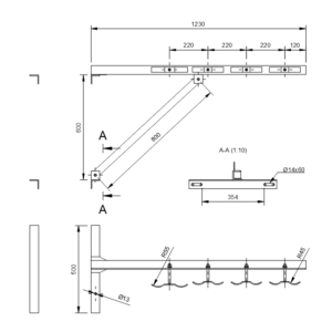 VÉDŐCSŐ TARTÓ VASSZERK. B12/1300 (369)