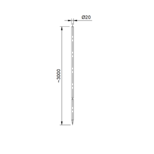Rúdföldelés D20mm 3 fm csatlakozó nélkül (715)