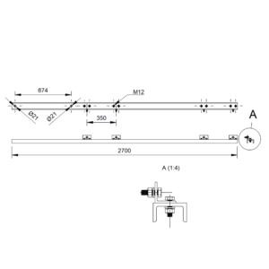 SZEKRÉNYTARTÓ U ACÉL (830)